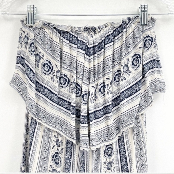 American eagle ruffle flounce floral rose wide leg jumpsuit - Picture 6 of 7